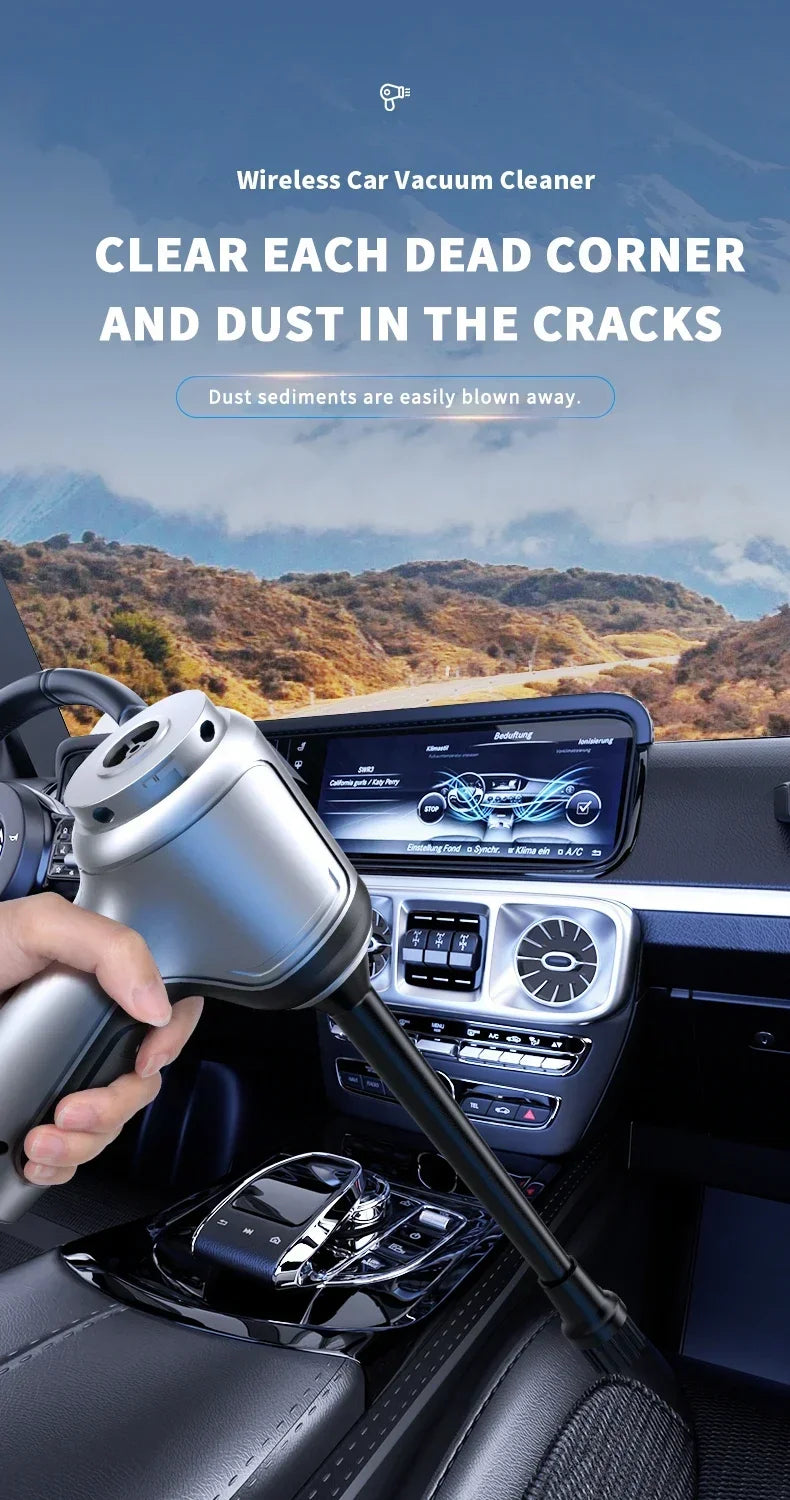 95000PA Car Vacuum Cleaner Wireless Powerful Cleaning Machine Auto Robot Car Accessories Home Appliance Strong Suction As Gift