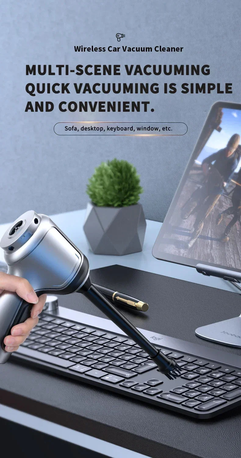 95000PA Car Vacuum Cleaner Wireless Powerful Cleaning Machine Auto Robot Car Accessories Home Appliance Strong Suction As Gift