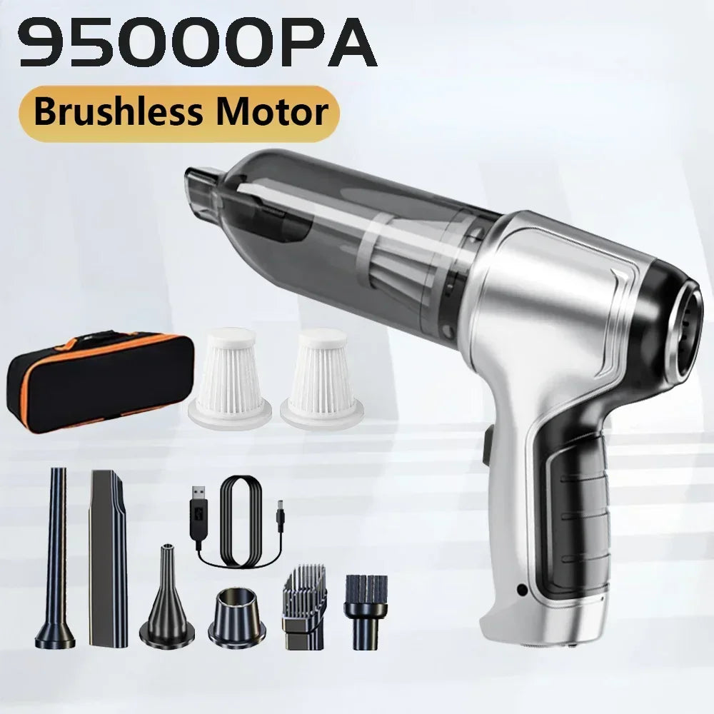 95000PA Car Vacuum Cleaner Wireless Powerful Cleaning Machine Auto Robot Car Accessories Home Appliance Strong Suction As Gift