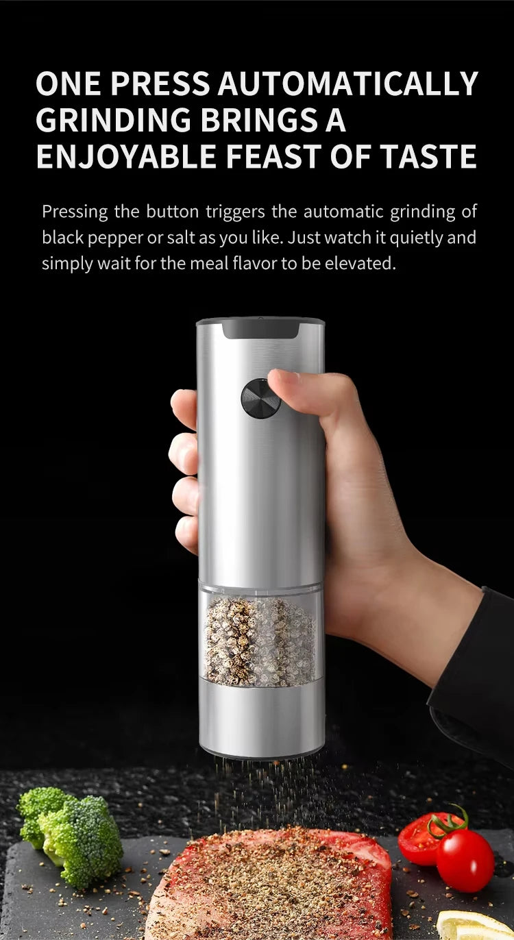 Electric Automatic Salt and Pepper Grinder Set with Led Light Grinder Set Spice Mill Adjustable Spices Grinder Kitchen Tools