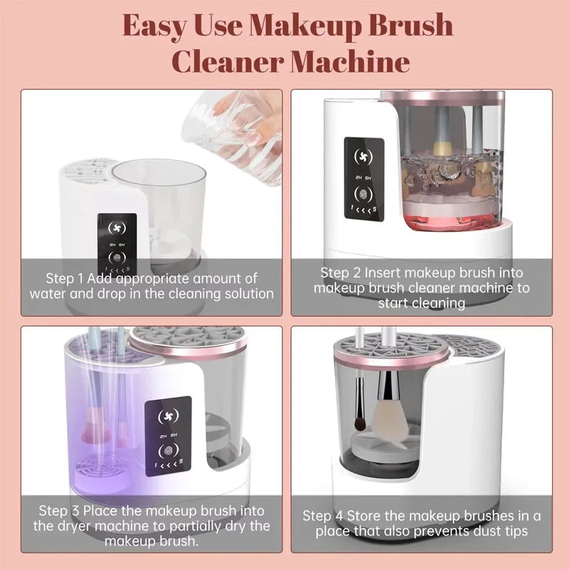 Electric Makeup Brush Cleaning Machine USB Plug Portable Cleaning Machine Makeup Brush Automatic Rotary Cleaning Machine Dryer.
