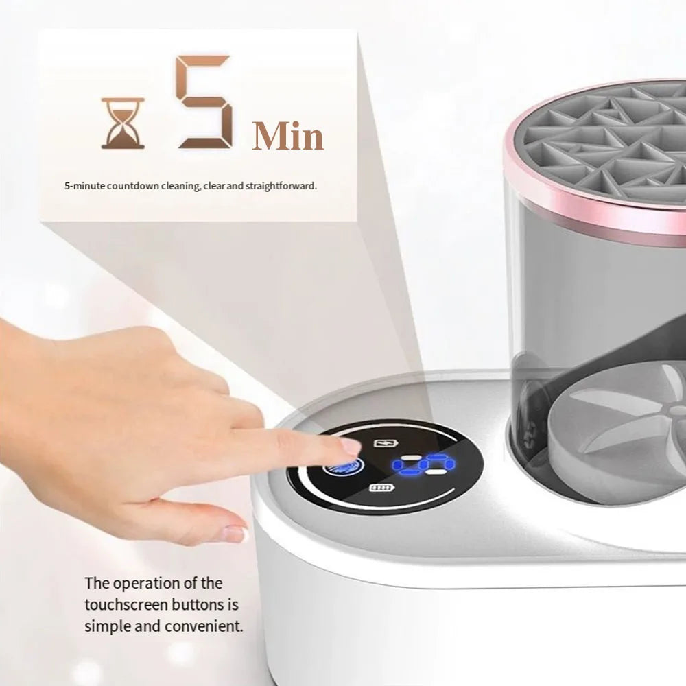 Electric Makeup Brush Cleaning Machine USB Plug Portable Cleaning Machine Makeup Brush Automatic Rotary Cleaning Machine Dryer.